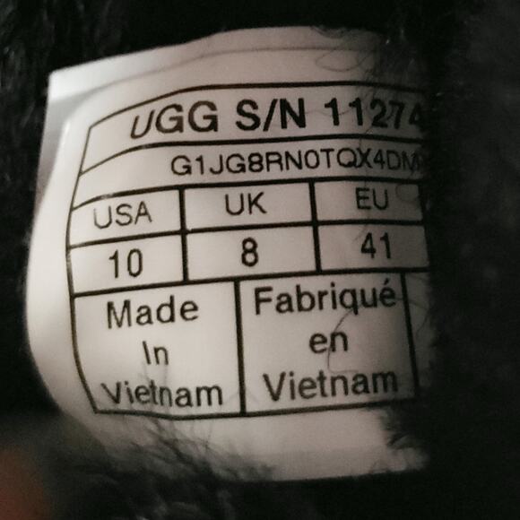 Authentic UGG Dalla Plaid black sheepskin slip on comfy slippers in box Size 10 - Picture 7 of 10